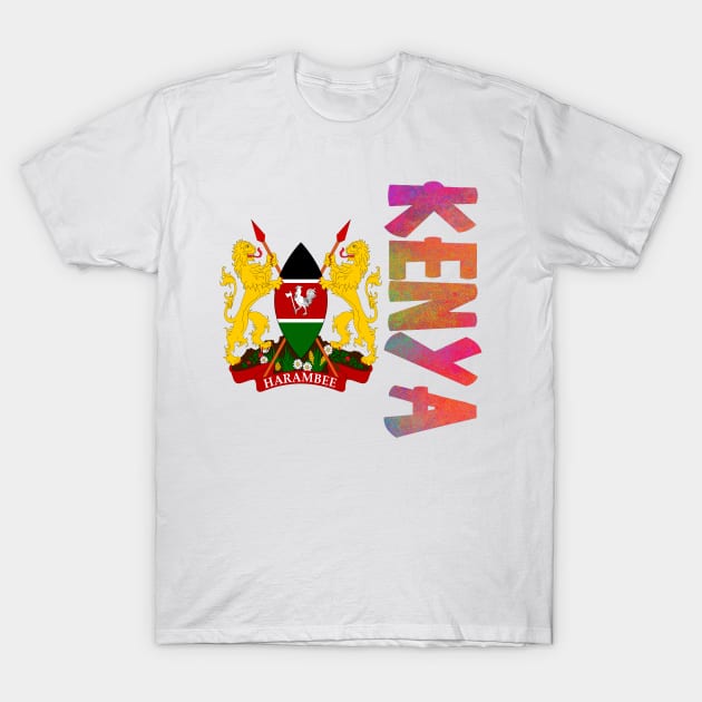 Kenya Coat of Arms Design T-Shirt by Naves